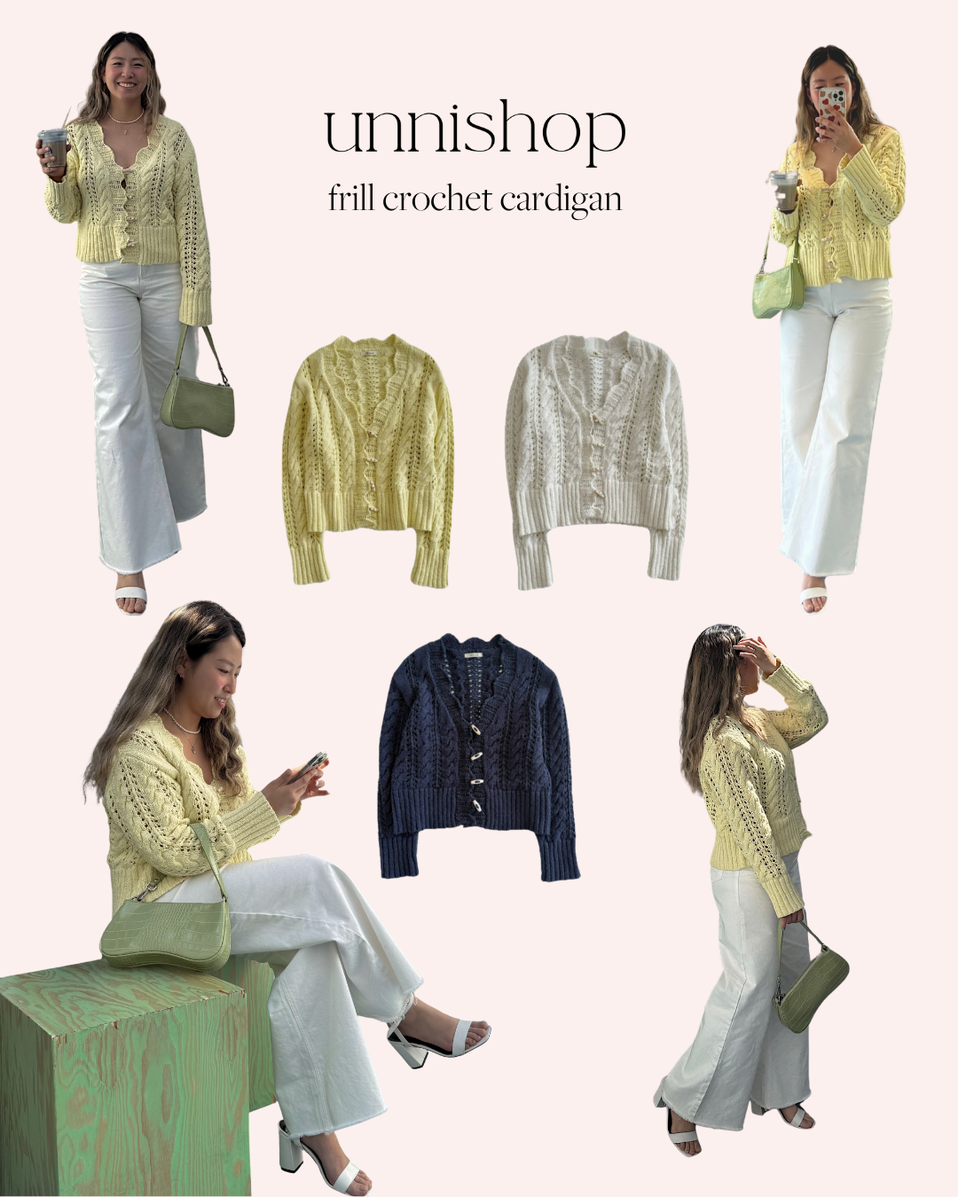 frill crochet cardigan