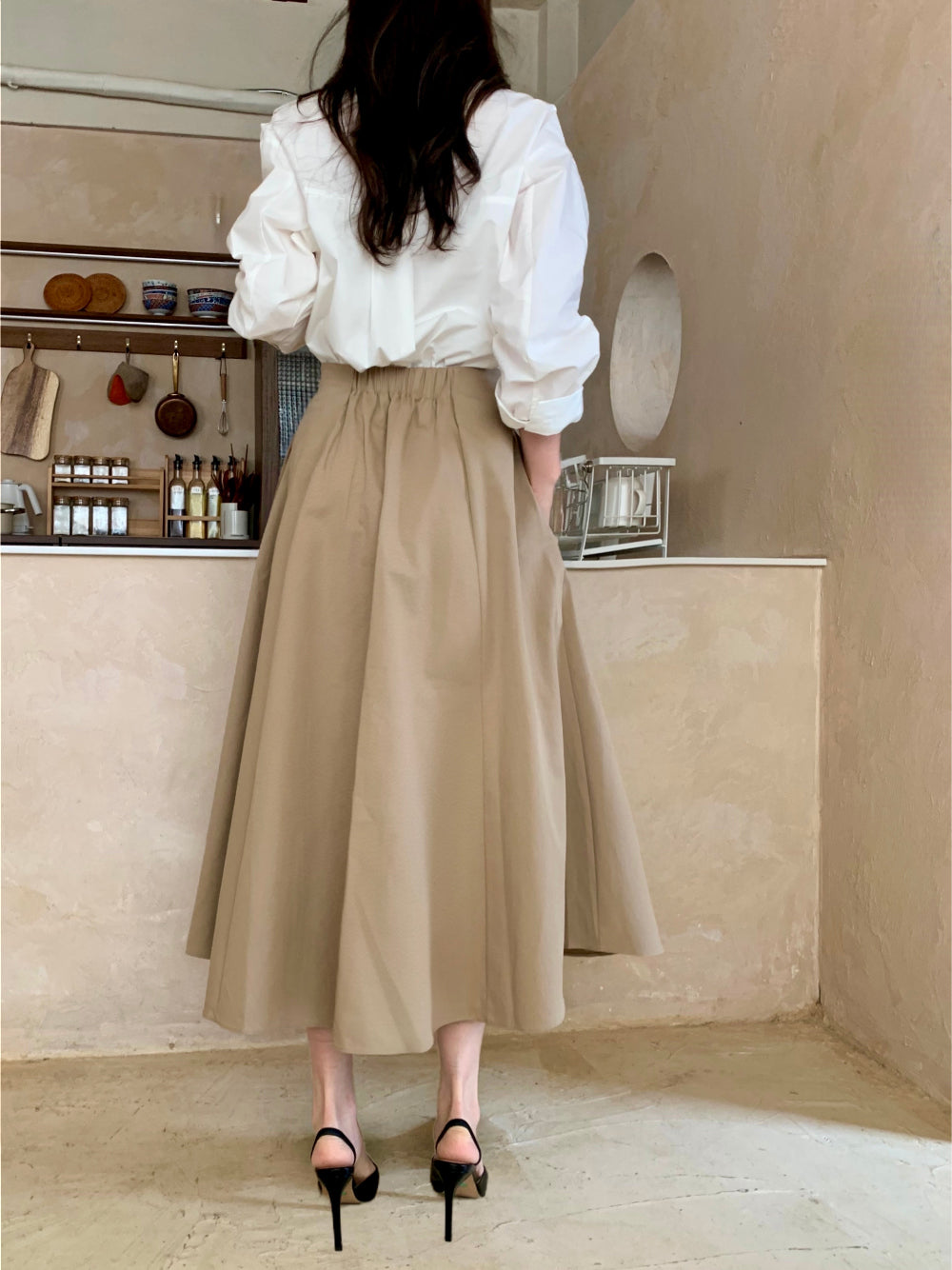 midi belt skirt