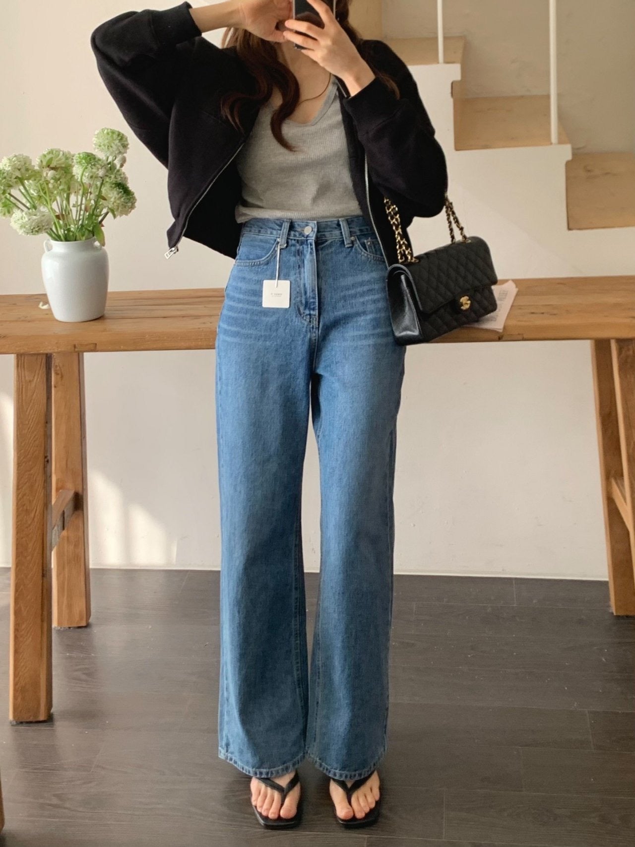 semi-wide leg jeans