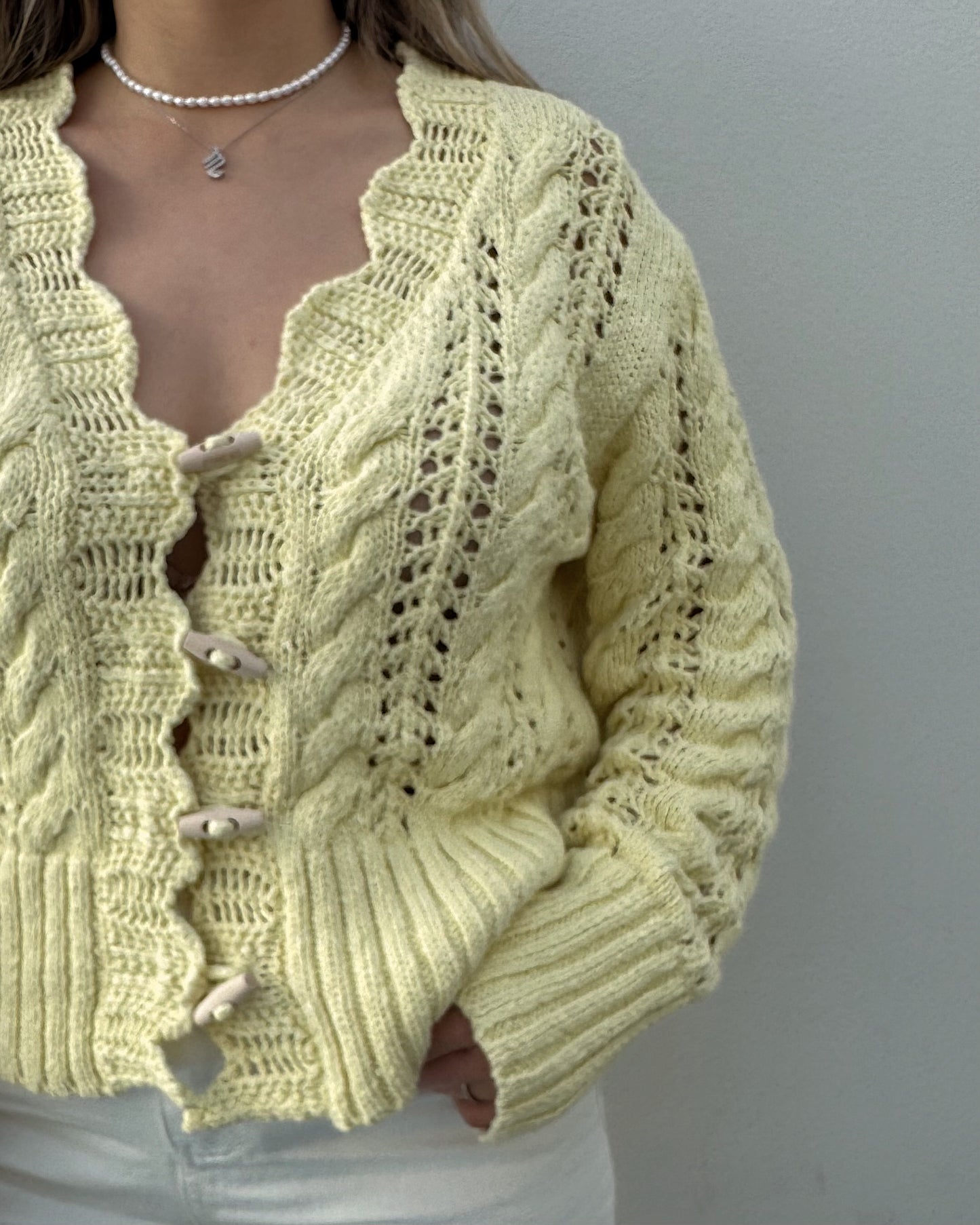 frill crochet cardigan