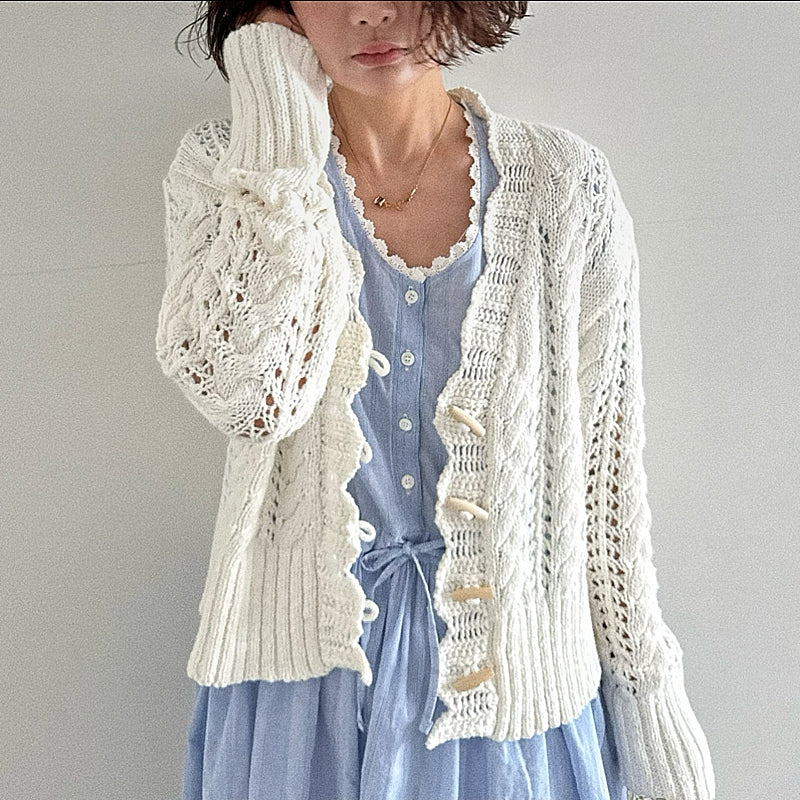 frill crochet cardigan