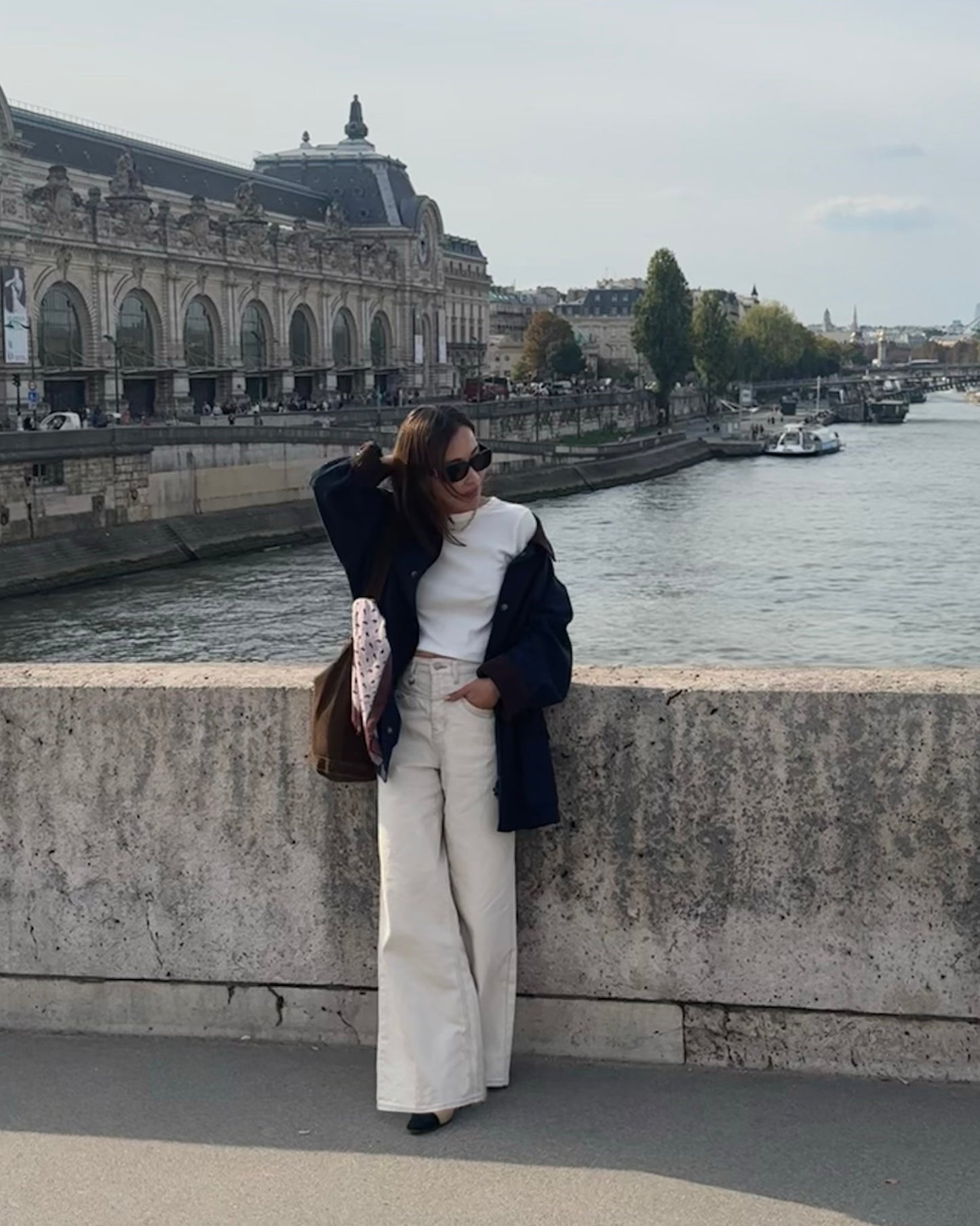 cream wide pants