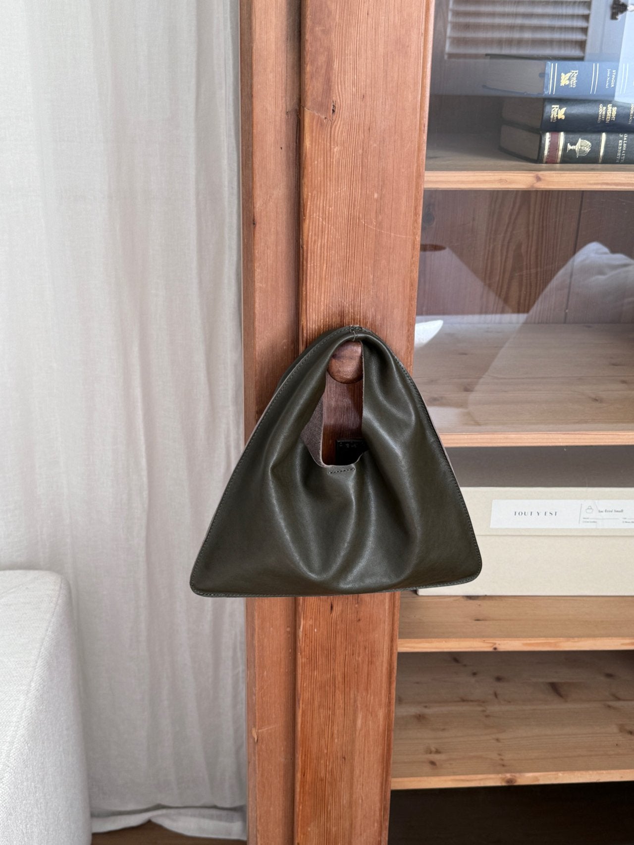 triangle leather bag