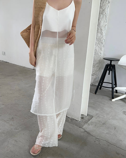 midi skirt & lace pants set