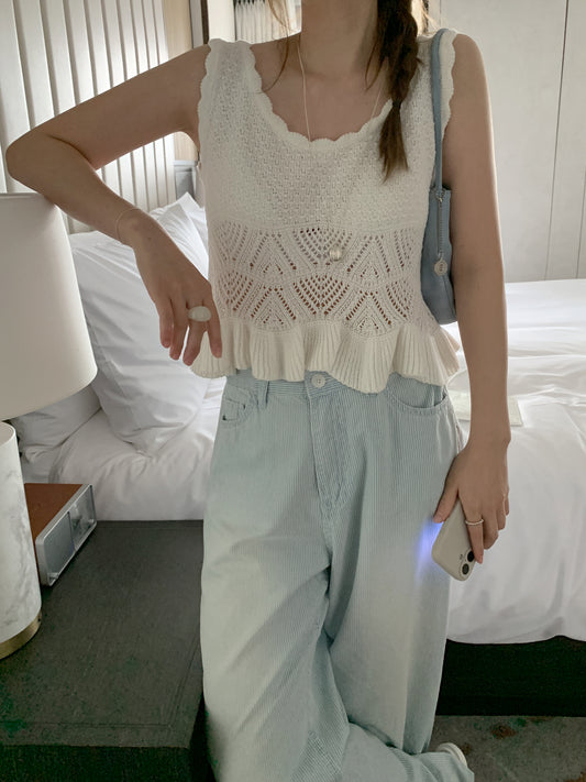 crochet knit vest