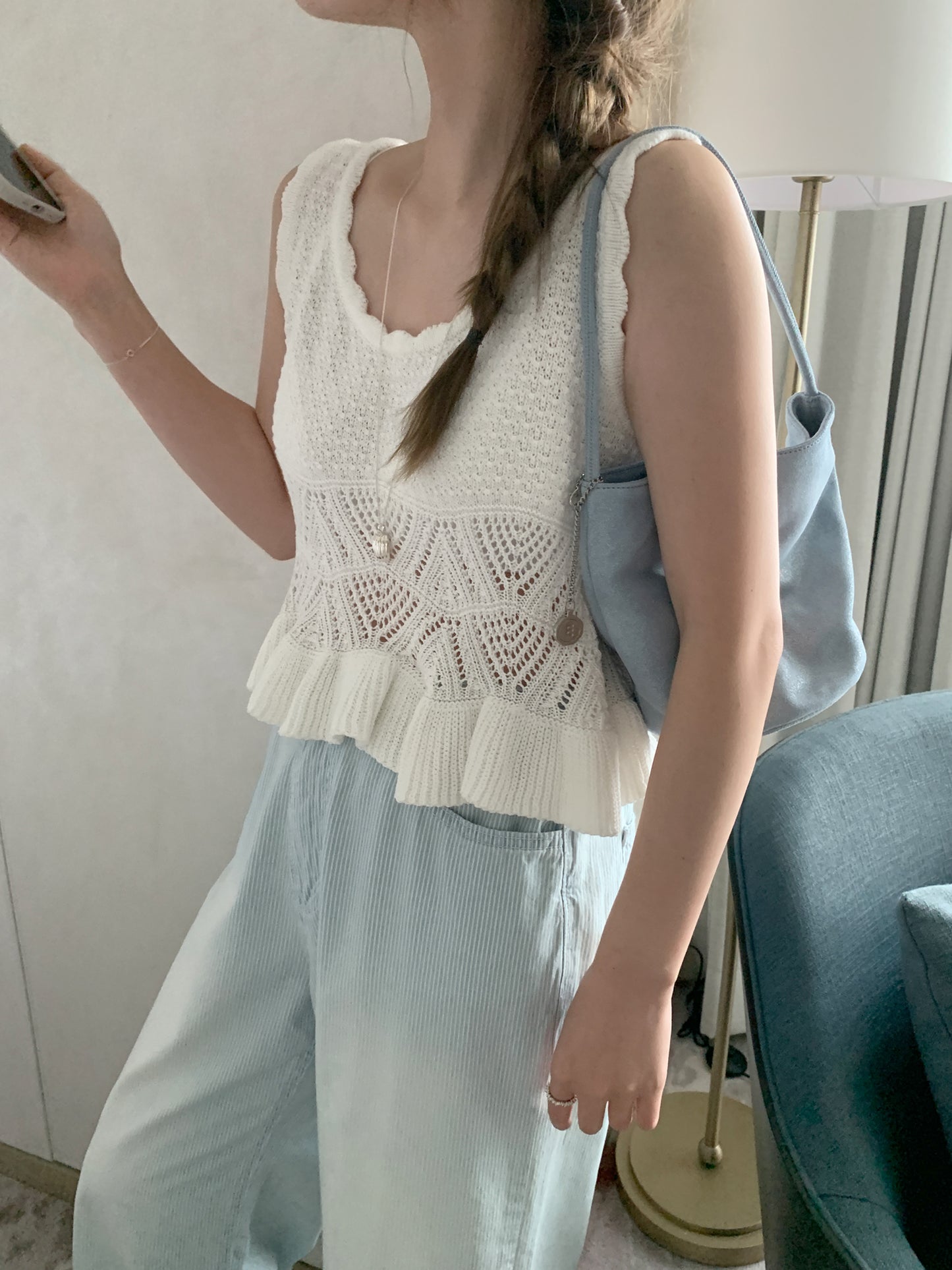 crochet knit vest