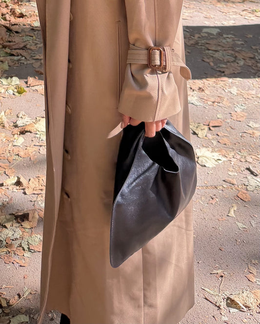 triangle leather bag