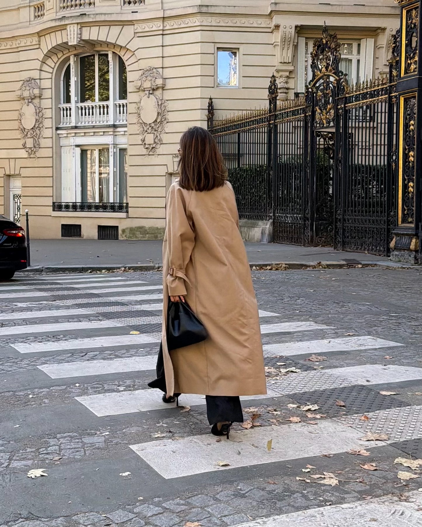 triangle leather bag
