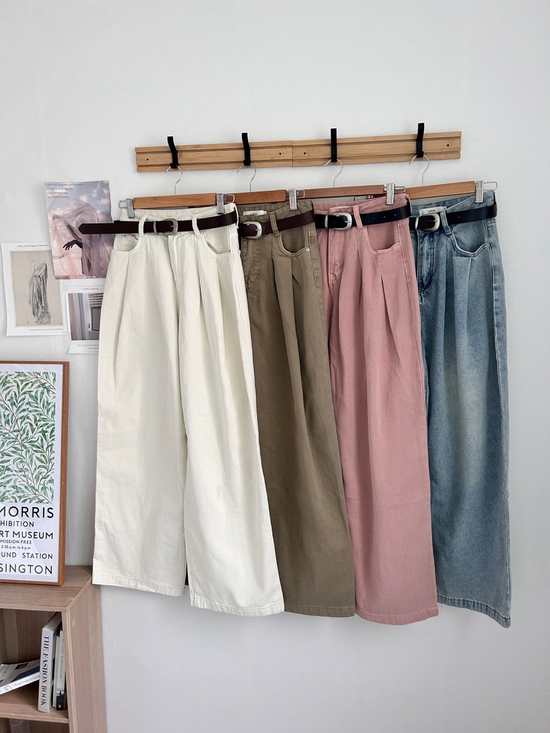 wide leg pintuck pants